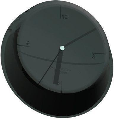 Bugatti Analog Wall Clock(Black, With Glass) Bugatti Analog Wall Clock(Black, With Glass)