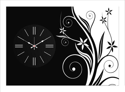 45% OFF on Design O Vista Analog 40 cm X 30 cm Wall Clock(Black, Without Glass)
