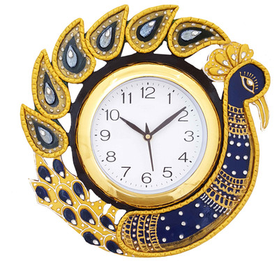 DivineCrafts Analog 32 cm X 32 cm Wall Clock(Multicolor, With Glass)