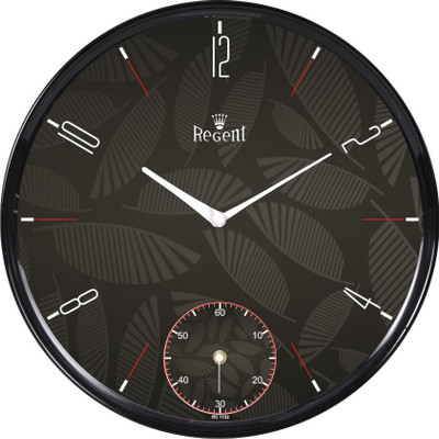 Regent Analog 28 cm X 28 cm Wall Clock(Black, With Glass)