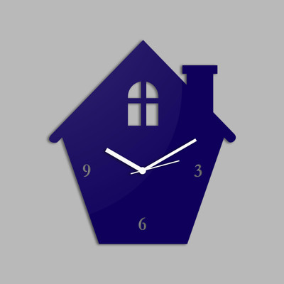 67% OFF on Creative Width Decor Analog Wall Clock(Blue, Without Glass)