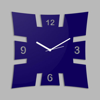 72% OFF on Creative Width Decor Analog Wall Clock(Blue, Without Glass)