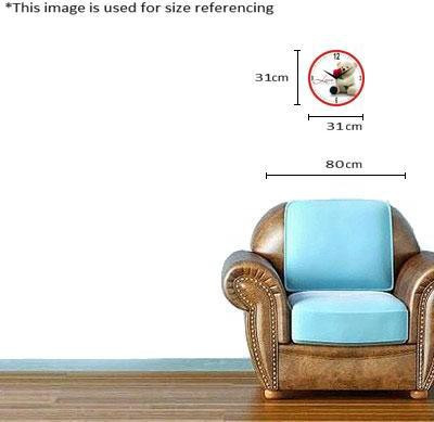 Regent Analog 28 cm X 28 cm Wall Clock(Red, With Glass)