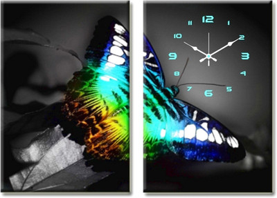 62% OFF on Design O Vista Analog 35 cm X 50 cm Wall Clock(Black, Without Glass)