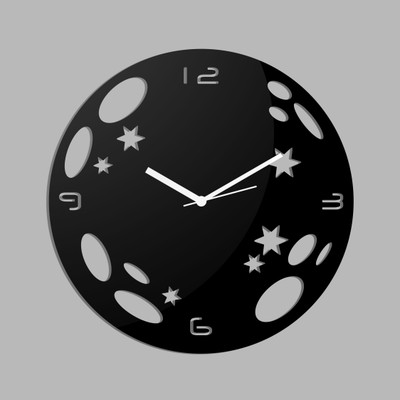 70% OFF on Creative Width Decor Analog Wall Clock(Black, Without Glass)