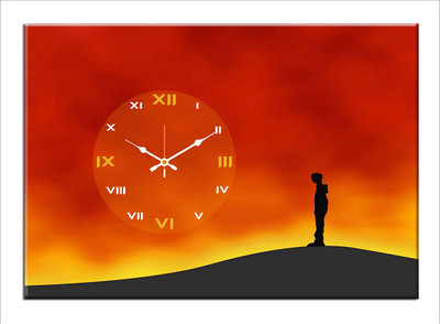 48% OFF on Design O Vista Analog 35 cm X 25 cm Wall Clock(Black, Without Glass)