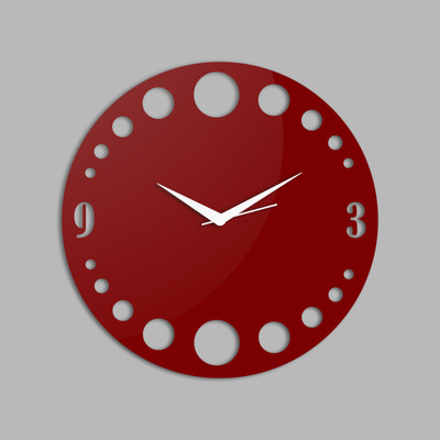 70% OFF on Creative Width Decor Analog Wall Clock(Red, Without Glass)