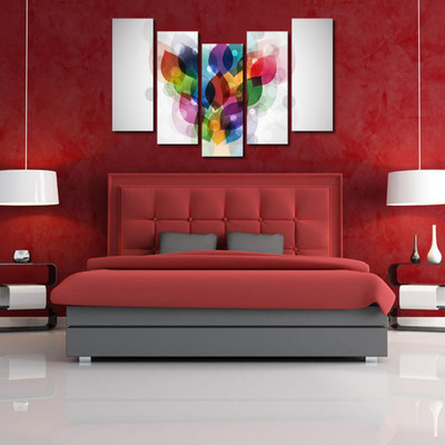 999 Store Multiple Frames Printed Colors like Modern Wall Art Painting - 5 Frames (148 X 76 Cms)(Multicolor)