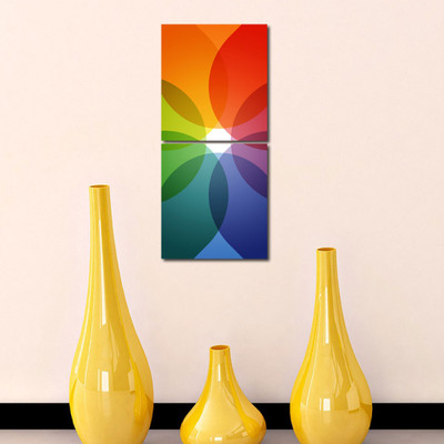 55% OFF on 999 Store Multiple Frames Printed Multiple Circles Wall Art Painting -2 Frames (76x25 cm)(Multicolor)