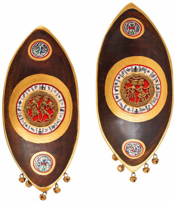 

NG Art Ventura Set of 2 Boat Shaped Wall Décor with Dhokra and Warli Work(11.2 inch X inch 5.5, Multicolor)