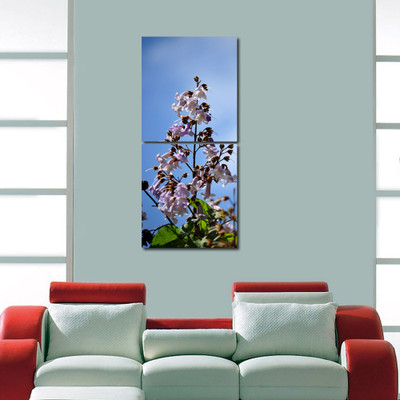 55% OFF on 999 Store Multiple Frames Printed Flower Modern Wall Art Painting -2 Frames (76x25 cm)(Multicolor)