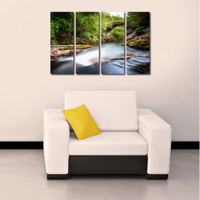 33% OFF on 999 Store Multiple Frames Printed waterfall Ice like Modern Wall Art Painting - 4 Frames (127x76 Cm)(Multicolor)