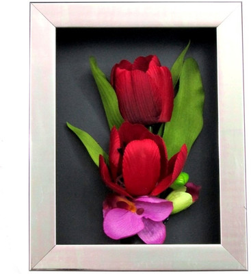 

Fourwalls Artificial Tulip and Orchid Wall Hanging Frame (Small) - 3(20 cm X cm 25, Multicolor)