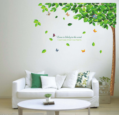 

Oren Empower Wind tree large wall sticker(180 cm X cm 130, Green)
