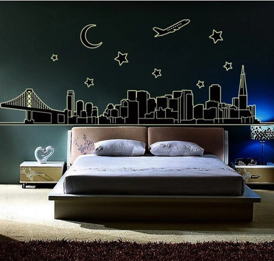 

Oren Empower City Dream luminous large wall sticker - Glow in Dark(92 cm X cm 165, Black)
