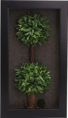 

Fourwalls Artificial Evergreen 2 Head Wall Hanging Tree Frame(20 cm X cm 35, Black, Green)