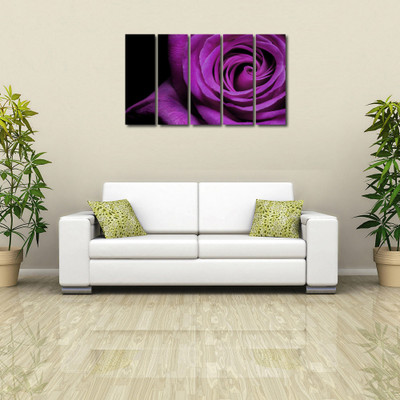 34% OFF on 999 Store Multiple Frames Printed Flower like Modern Wall Art Painting - 5 Frames (148 X 76 Cms)(Multicolor)