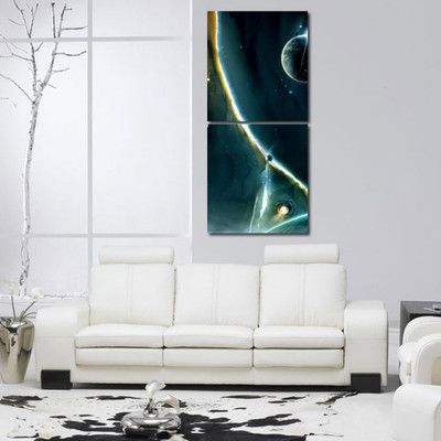 55% OFF on 999 Store Multiple Frames Printed Printings Design Wall Art Painting -2 Frames (76x25 cm)(Multicolor)