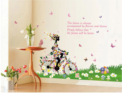 

Oren Empower Butterfly lady large wall sticker(80 cm X cm 140, Multicolor)