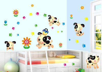 Happy walls Cute Puppy Dalmatian Dogs Playing - Kids Room(80 cm X cm 200, Multicolor) available at flipkart for Rs.165