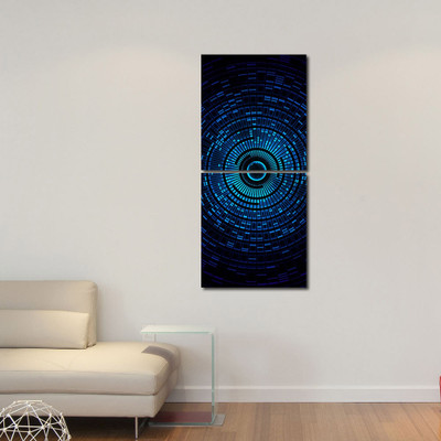 55% OFF on 999 Store Multiple Frames Printed Round Light like Modern Wall Art Painting -2 Frames (76x25 cm)(Multicolor)