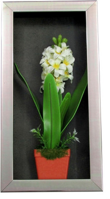 

Fourwalls Artificial Stalk Flower Wall Hanging Frame - 2(20 cm X cm 40, Green, White)