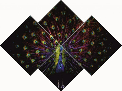 51% OFF on Go Hooked Black And Green Mdf 4 Panel Wallpaper(Multicolor)