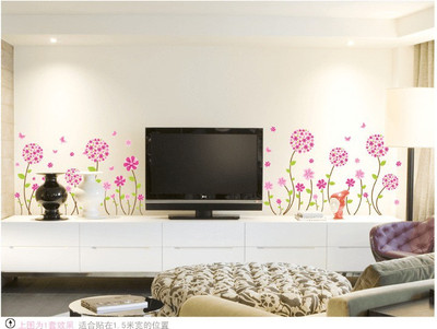

Oren Empower Charming pink flower large wall sticker(50 cm X cm 150, Pink, Green)