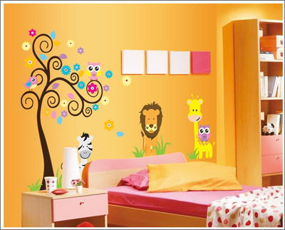 

Oren Empower Jungle Safari large wall sticker(90 cm X cm 120, Multicolor)