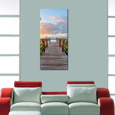 55% OFF on 999 Store Multiple Frames Printed Wood Bridge like Modern Wall Art Painting -2 Frames (76x25 cm)(Multicolor)