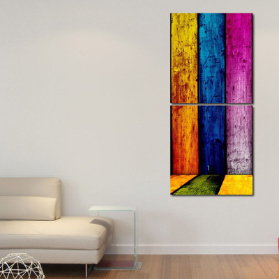 55% OFF on 999 Store Multiple Frames Printed Different colors Walls Wall Art Painting -2 Frames (76x25 cm)(Multicolor)