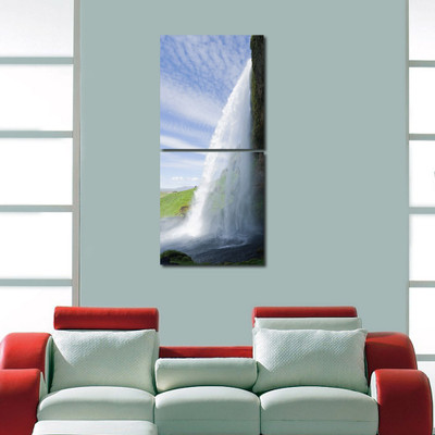 55% OFF on 999 Store Multiple Frames Printed Waterfall like Modern Wall Art Painting -2 Frames (76x25 cm)(Multicolor)