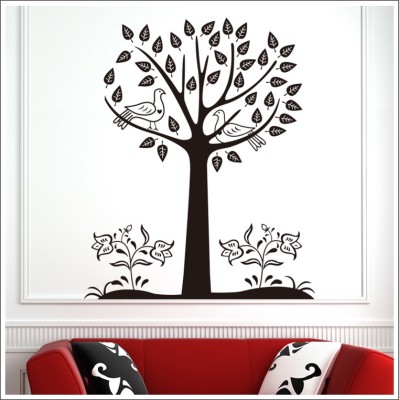 Oren Empower 90 cm Black tree wall sticker for sitting room wall decal Self Adhesive Sticker(Pack of 1)