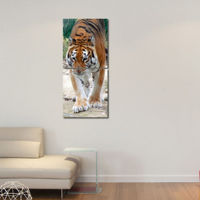 55% OFF on 999 Store Multiple Frames Printed Tiger Modern Wall Art Painting -2 Frames (76x25 cm)(Multicolor)