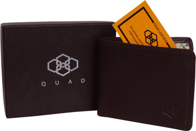 

QUAD Men Brown, Multicolor Artificial Leather Wallet(6 Card Slots), Dark brown