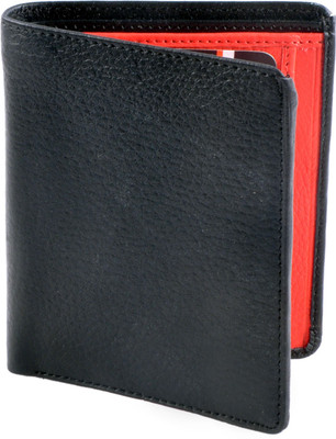 

Encanto Men Black Genuine Leather Wallet(8 Card Slots), Black-01