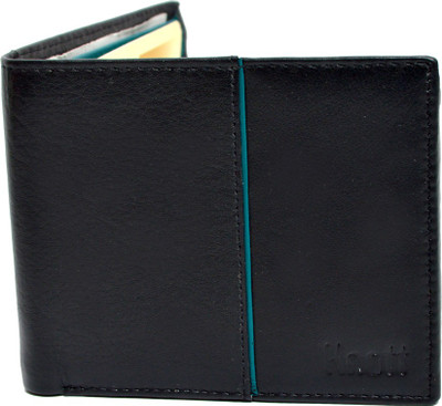 

Knott Men Black Genuine Leather Wallet(10 Card Slots), Black-27