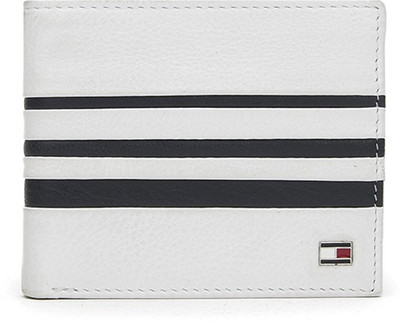 

Tommy Hilfiger Men Genuine Leather Wallet(4 Card Slots), White+navy