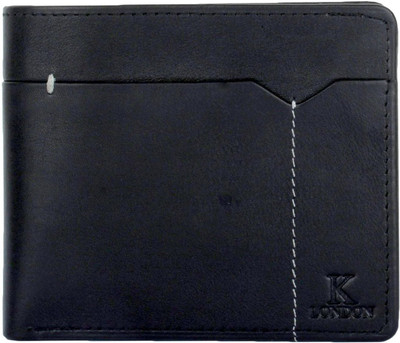 

K London Men Black Genuine Leather, Fabric Wallet(7 Card Slots)