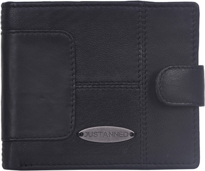 

Justanned Men Casual Black Genuine Leather Wallet(6 Card Slots), Jtmw 024-3 black