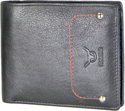 

Hidelink Men Formal Black Genuine Leather Wallet(13 Card Slots)