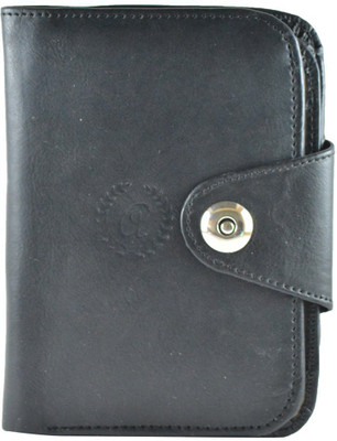 

Allura Men Black Genuine Leather Wallet(9 Card Slots)
