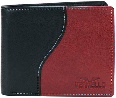 

Vermello Men Black Genuine Leather Wallet(6 Card Slots)