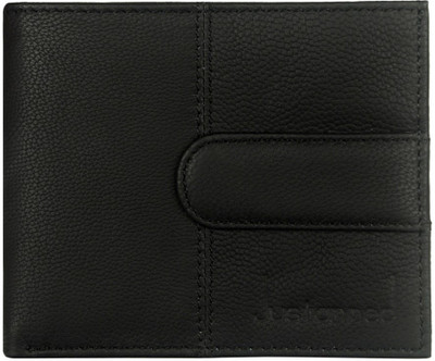 

Justanned Men Black Genuine Leather Wallet(3 Card Slots), Black-01