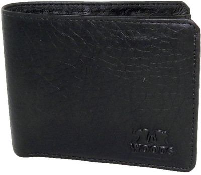 

Woods Men Formal Black Genuine Leather Wallet(5 Card Slots)