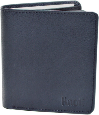 Knott Men Blue Genuine Leather Wallet(6 Card Slots)