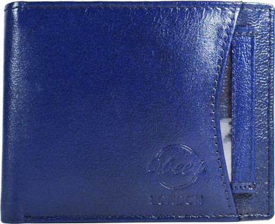 

Vbee's London Men Blue Genuine Leather Wallet(4 Card Slots)