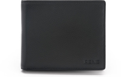 

Rene Men Black Genuine Leather Wallet(14 Card Slots)