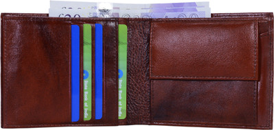 

Hide & Sleek Men Brown Genuine Leather Wallet(11 Card Slots), Brown-21