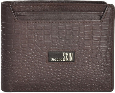 

Second Skin Men Brown Genuine Leather Wallet(10 Card Slots)